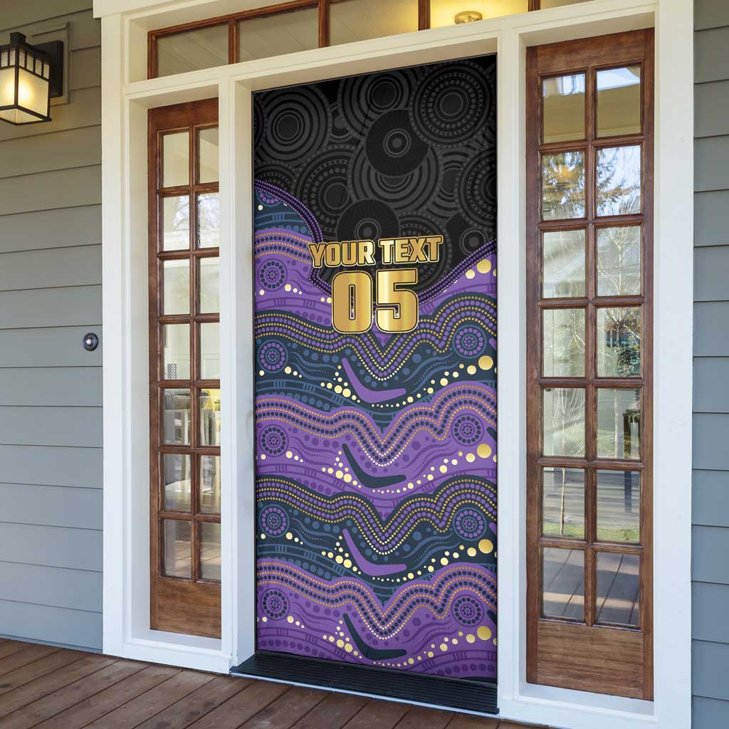 Custom Storm Door Cover Warrior Mascot With Aboriginal Indigenous