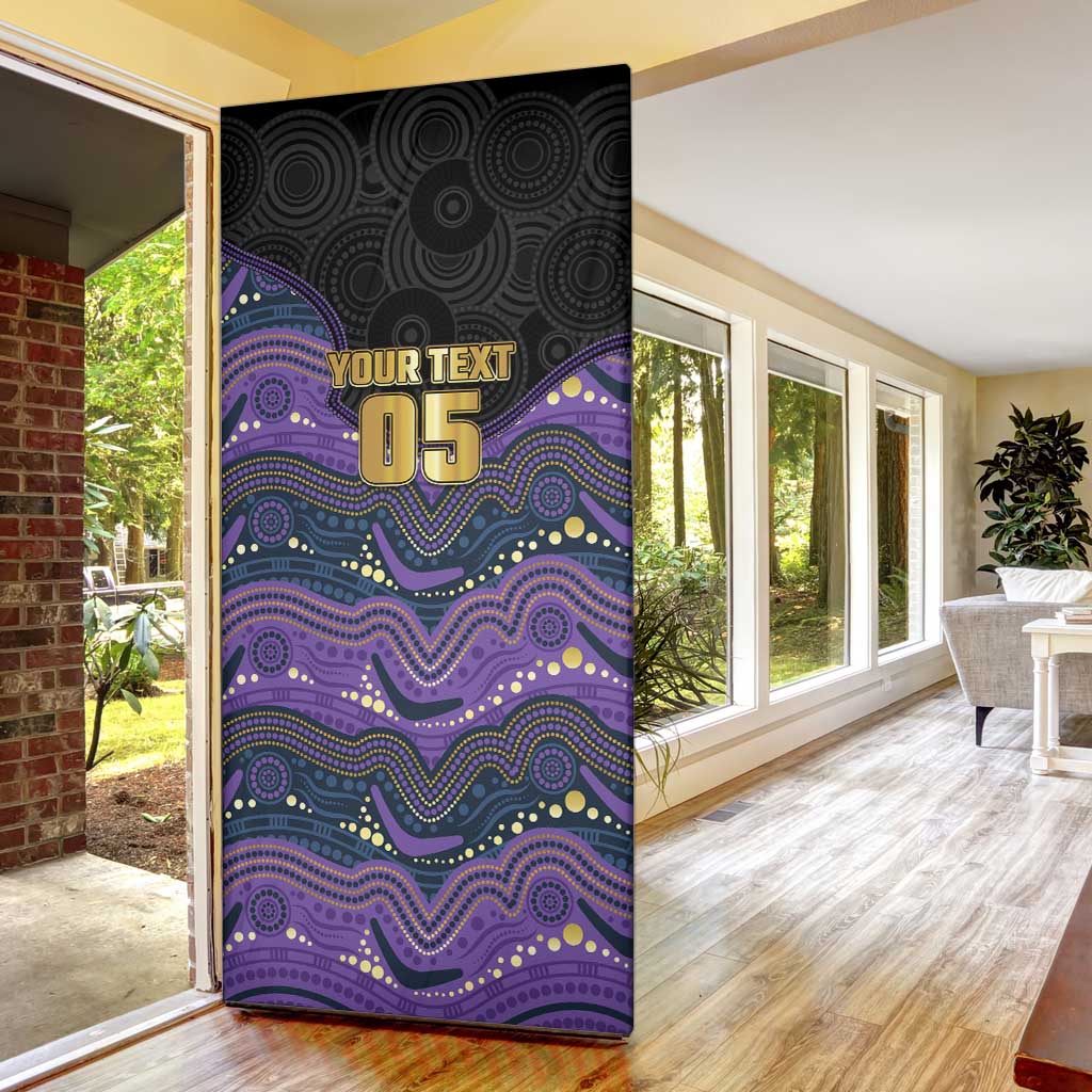 Custom Storm Door Cover Warrior Mascot With Aboriginal Indigenous