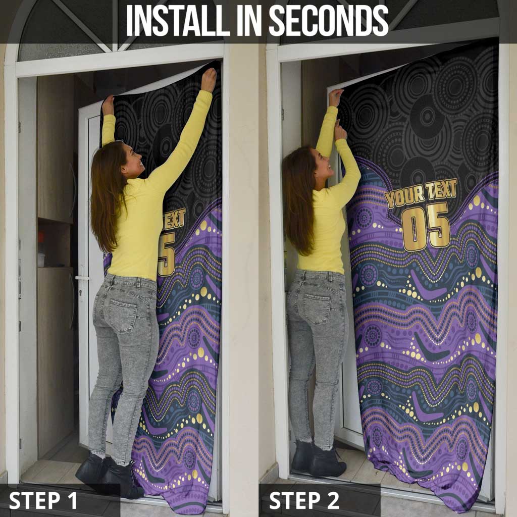 Custom Storm Door Cover Warrior Mascot With Aboriginal Indigenous