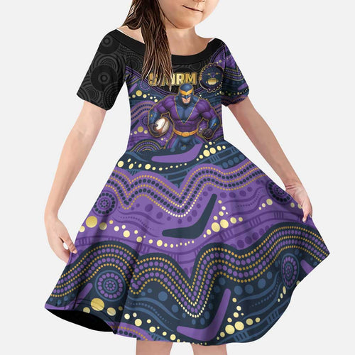Custom Storm Family Matching Long Sleeve Bodycon Dress and Hawaiian Shirt Warrior Mascot With Aboriginal Indigenous