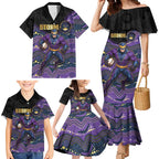 Custom Storm Family Matching Mermaid Dress and Hawaiian Shirt Warrior Mascot With Aboriginal Indigenous