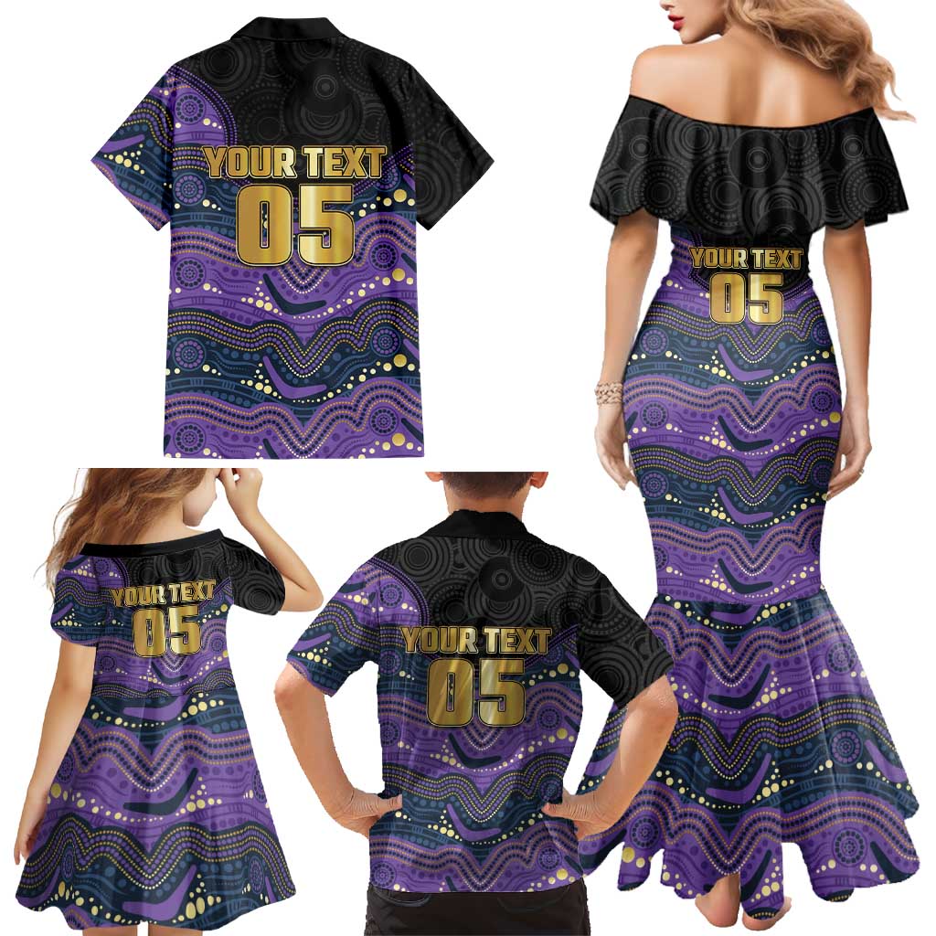 Custom Storm Family Matching Mermaid Dress and Hawaiian Shirt Warrior Mascot With Aboriginal Indigenous