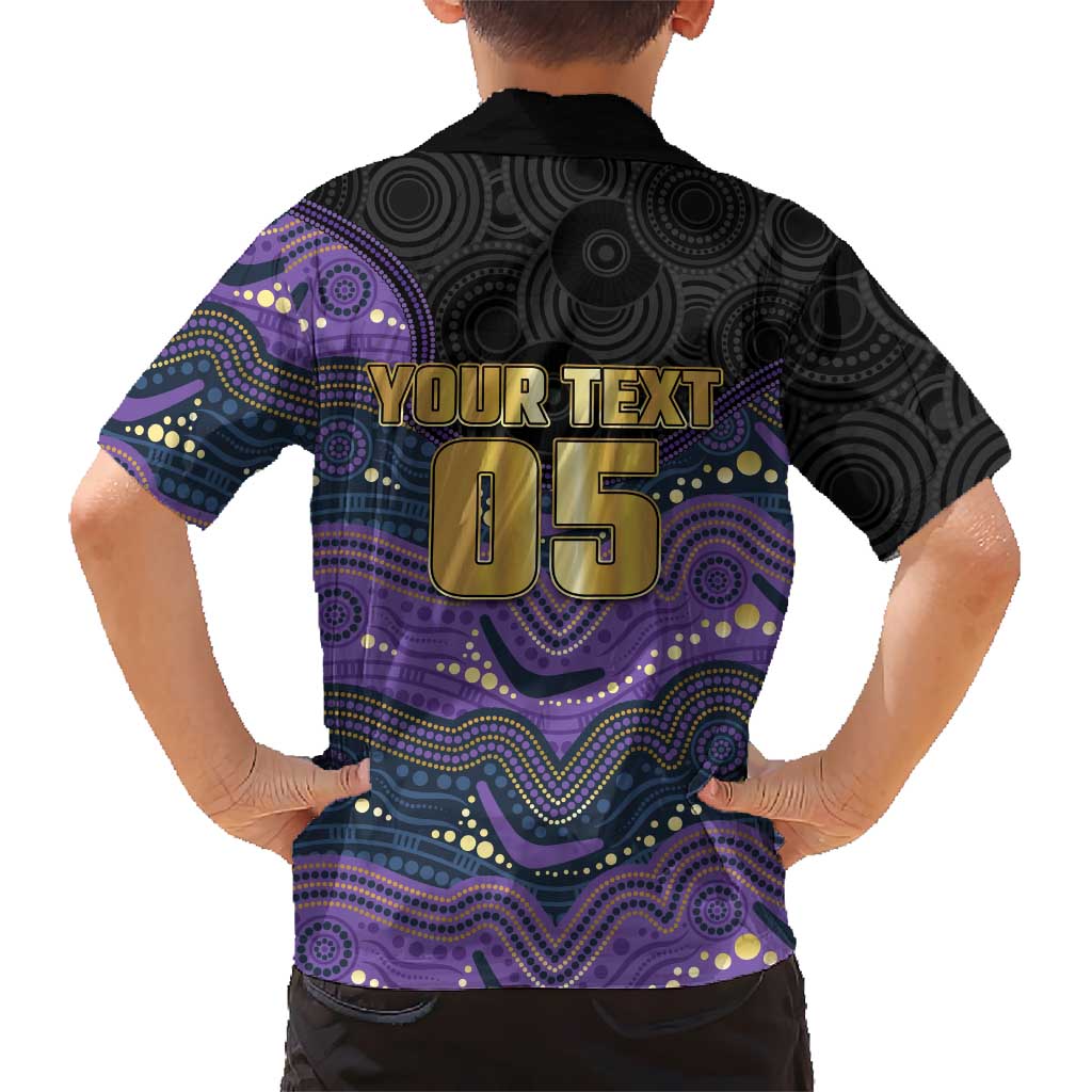 Custom Storm Family Matching Off Shoulder Short Dress and Hawaiian Shirt Warrior Mascot With Aboriginal Indigenous