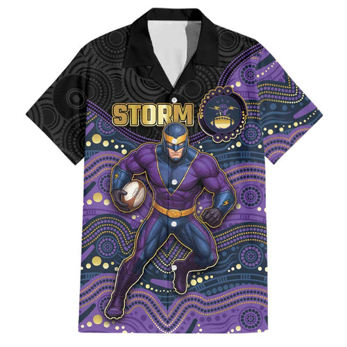 Custom Storm Family Matching Off Shoulder Short Dress and Hawaiian Shirt Warrior Mascot With Aboriginal Indigenous
