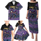 Custom Storm Family Matching Puletasi and Hawaiian Shirt Warrior Mascot With Aboriginal Indigenous