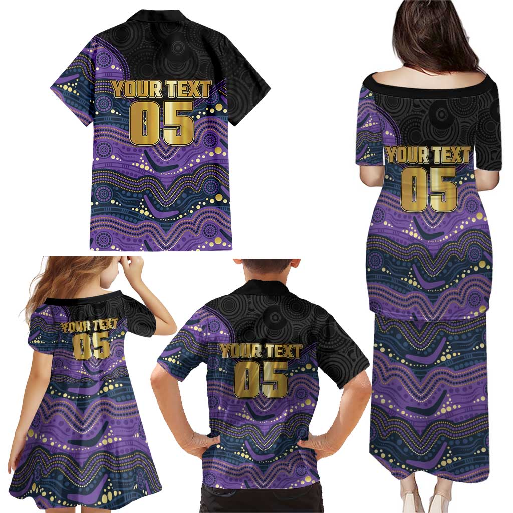 Custom Storm Family Matching Puletasi and Hawaiian Shirt Warrior Mascot With Aboriginal Indigenous