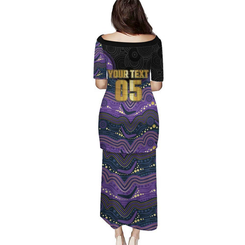 Custom Storm Family Matching Puletasi and Hawaiian Shirt Warrior Mascot With Aboriginal Indigenous