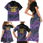 Custom Storm Family Matching Short Sleeve Bodycon Dress and Hawaiian Shirt Warrior Mascot With Aboriginal Indigenous