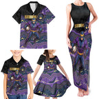 Custom Storm Family Matching Tank Maxi Dress and Hawaiian Shirt Warrior Mascot With Aboriginal Indigenous