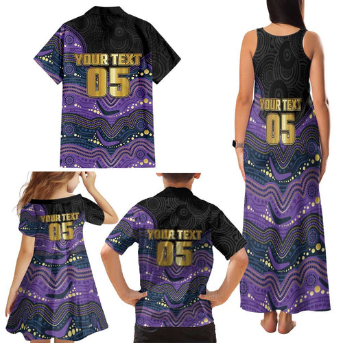 Custom Storm Family Matching Tank Maxi Dress and Hawaiian Shirt Warrior Mascot With Aboriginal Indigenous