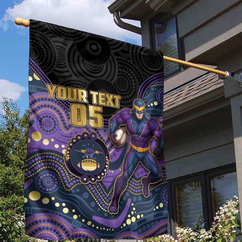 Custom Storm Garden Flag Warrior Mascot With Aboriginal Indigenous