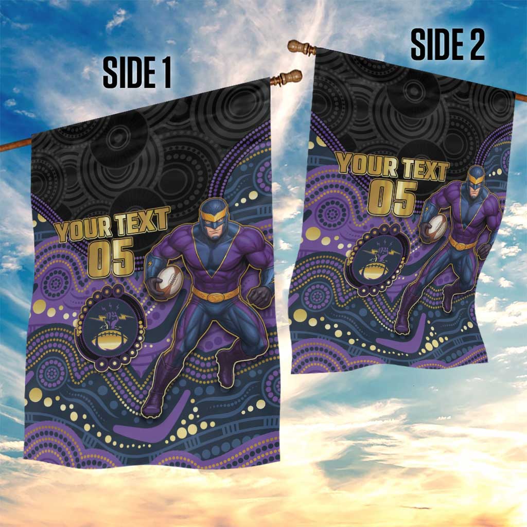 Custom Storm Garden Flag Warrior Mascot With Aboriginal Indigenous
