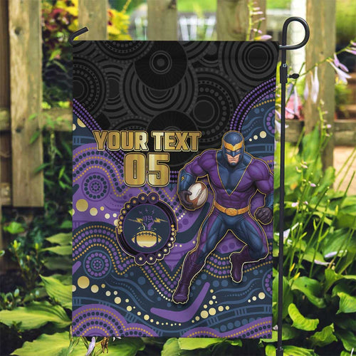 Custom Storm Garden Flag Warrior Mascot With Aboriginal Indigenous