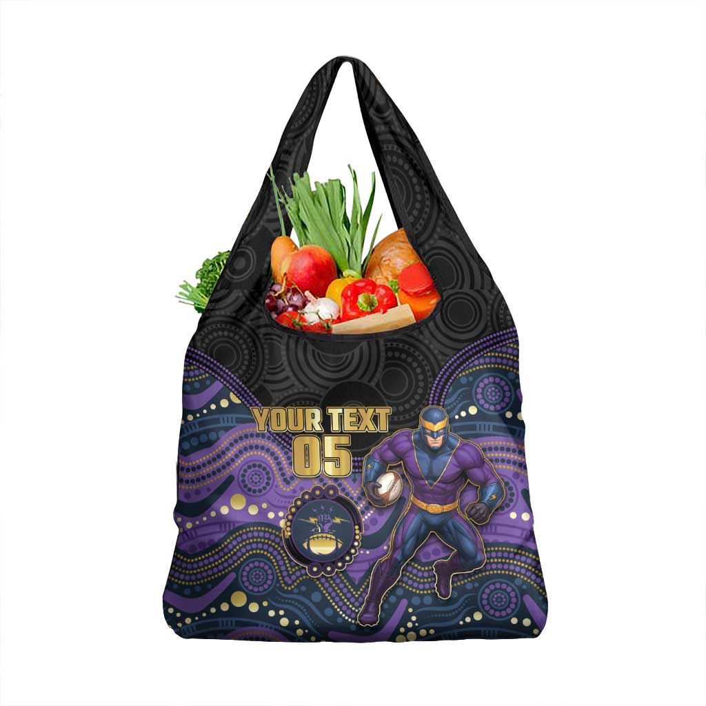 Custom Storm Grocery Bag Warrior Mascot With Aboriginal Indigenous