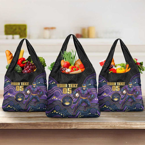 Custom Storm Grocery Bag Warrior Mascot With Aboriginal Indigenous