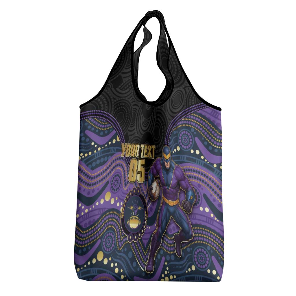 Custom Storm Grocery Bag Warrior Mascot With Aboriginal Indigenous