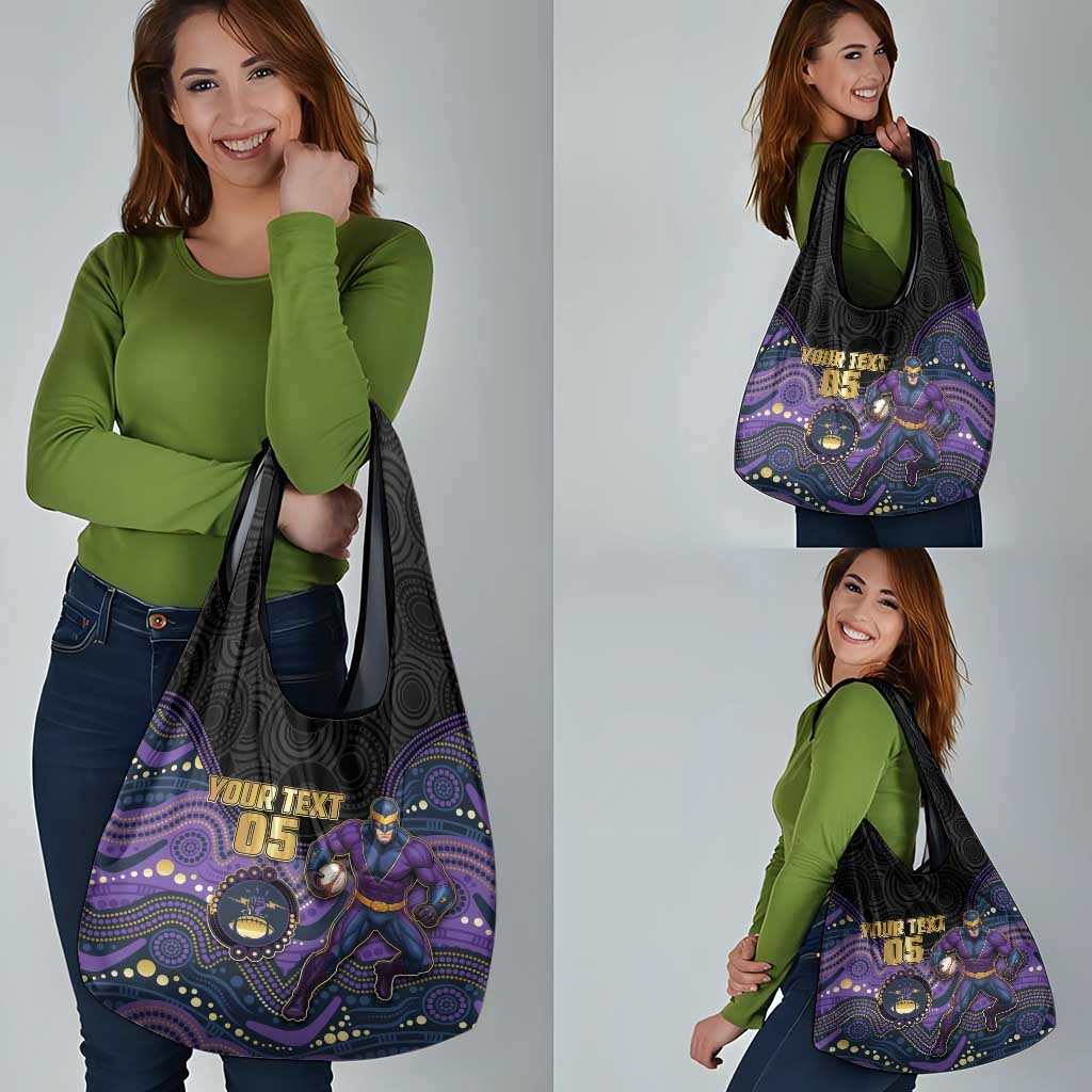 Custom Storm Grocery Bag Warrior Mascot With Aboriginal Indigenous