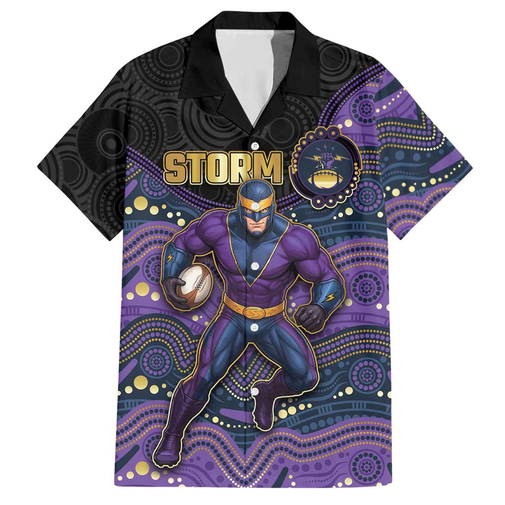 Custom Storm Hawaiian Shirt Warrior Mascot With Aboriginal Indigenous