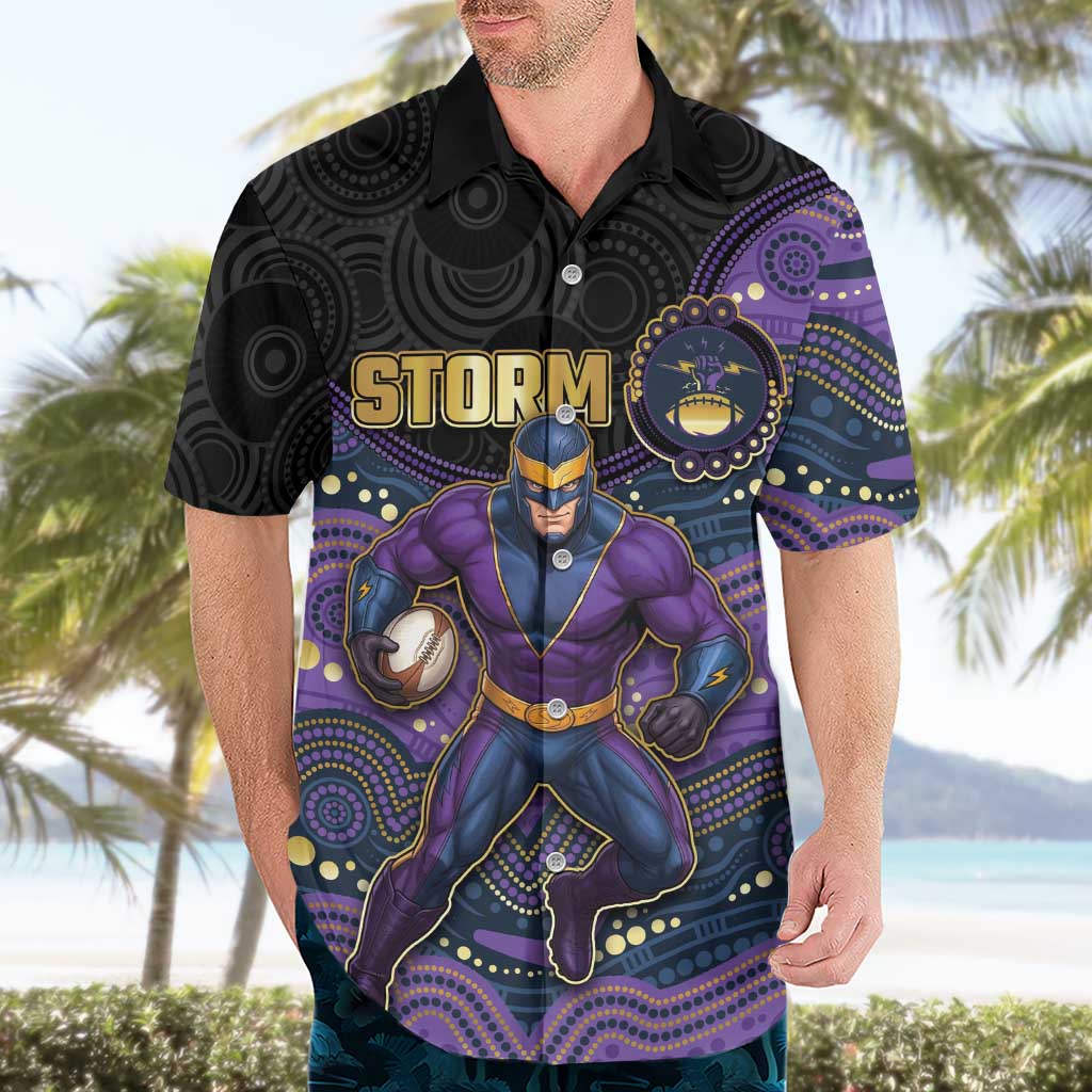 Custom Storm Hawaiian Shirt Warrior Mascot With Aboriginal Indigenous