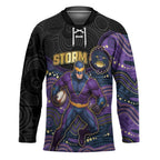Custom Storm Hockey Jersey Warrior Mascot With Aboriginal Indigenous