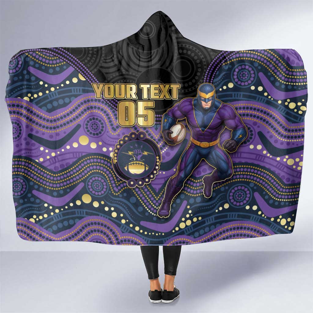 Custom Storm Hooded Blanket Warrior Mascot With Aboriginal Indigenous