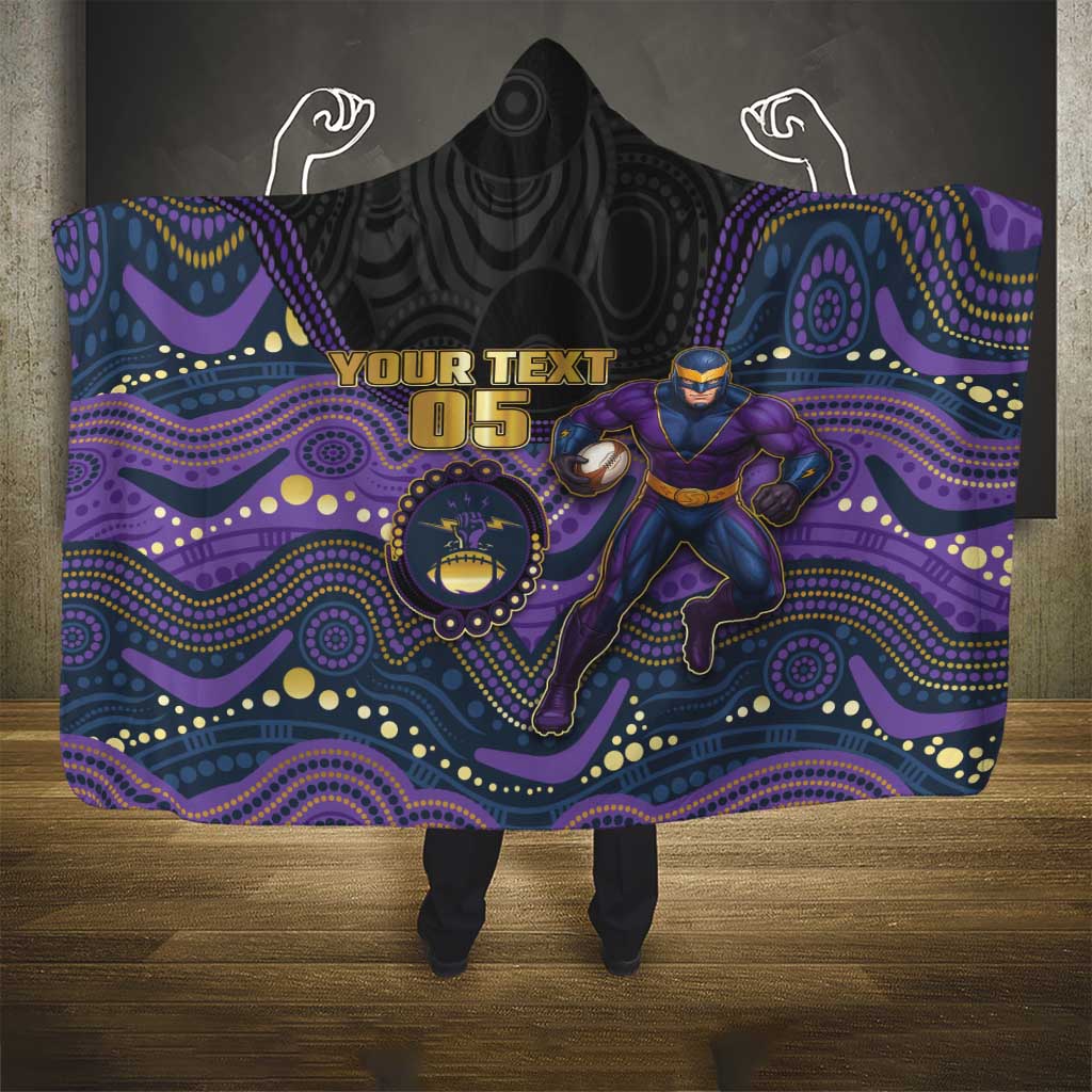 Custom Storm Hooded Blanket Warrior Mascot With Aboriginal Indigenous