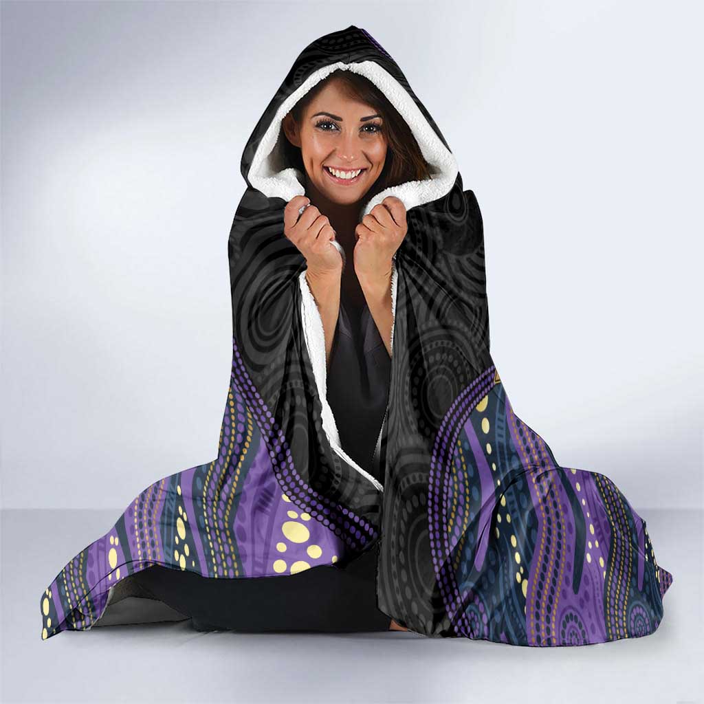 Custom Storm Hooded Blanket Warrior Mascot With Aboriginal Indigenous