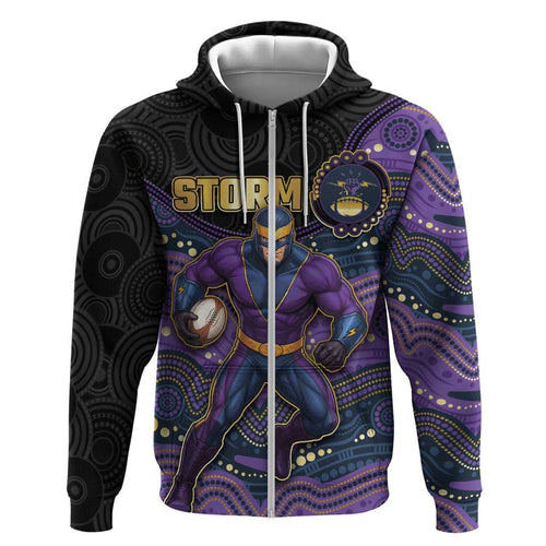 Custom Storm Hoodie Warrior Mascot With Aboriginal Indigenous