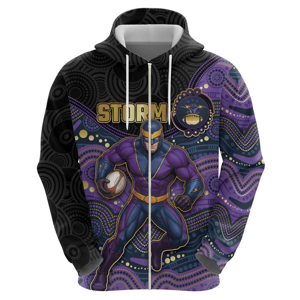 Custom Storm Hoodie Warrior Mascot With Aboriginal Indigenous