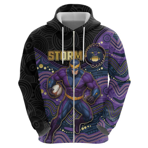 Custom Storm Hoodie Warrior Mascot With Aboriginal Indigenous