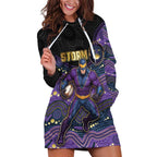 Custom Storm Hoodie Dress Warrior Mascot With Aboriginal Indigenous