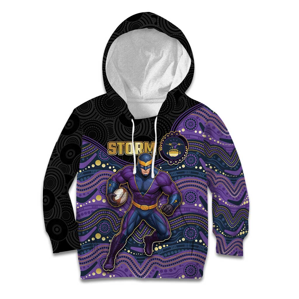 Custom Storm Kid Hoodie Warrior Mascot With Aboriginal Indigenous