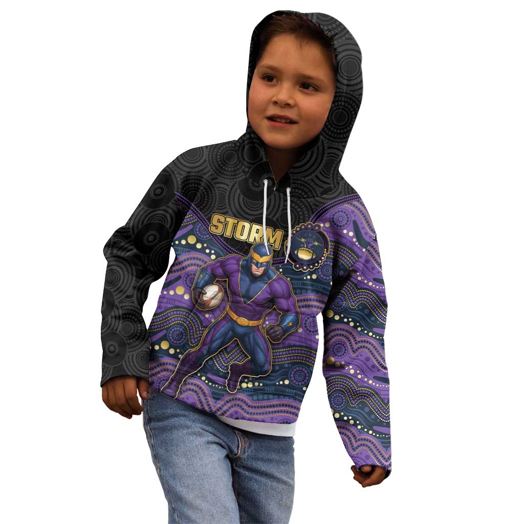 Custom Storm Kid Hoodie Warrior Mascot With Aboriginal Indigenous