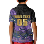 Custom Storm Kid Polo Shirt Warrior Mascot With Aboriginal Indigenous