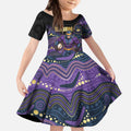 Custom Storm Kid Short Sleeve Dress Warrior Mascot With Aboriginal Indigenous