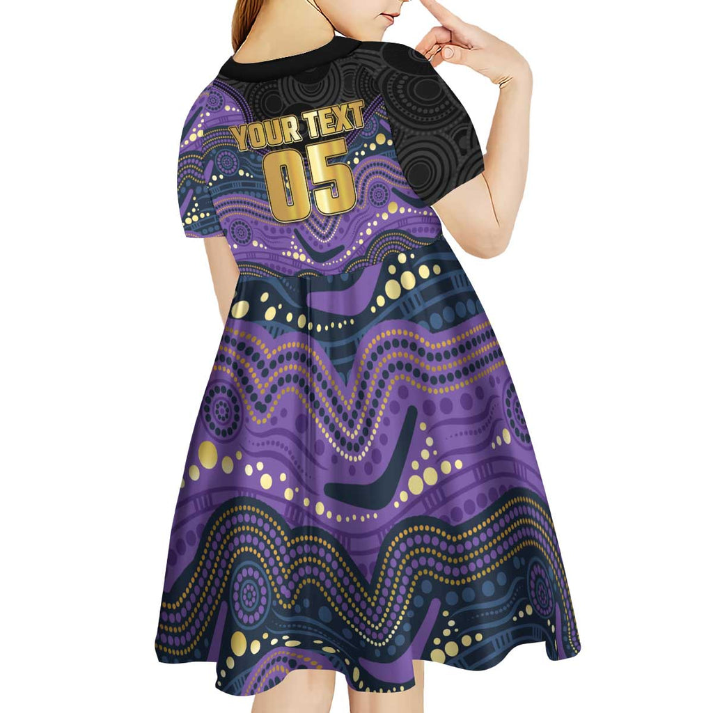 Custom Storm Kid Short Sleeve Dress Warrior Mascot With Aboriginal Indigenous