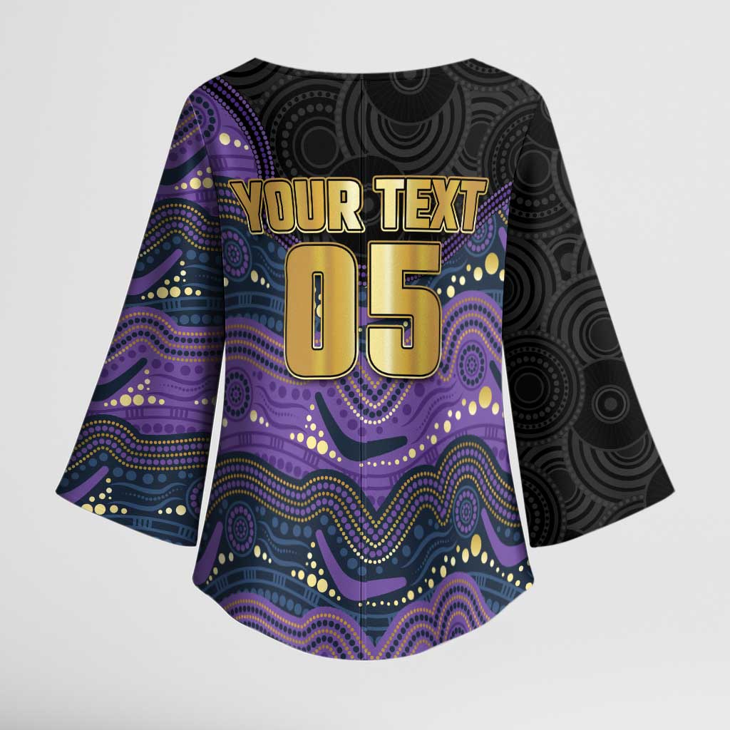 Custom Storm Kimono Sleeve Blouse Warrior Mascot With Aboriginal Indigenous