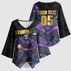 Custom Storm Kimono Sleeve Blouse Warrior Mascot With Aboriginal Indigenous