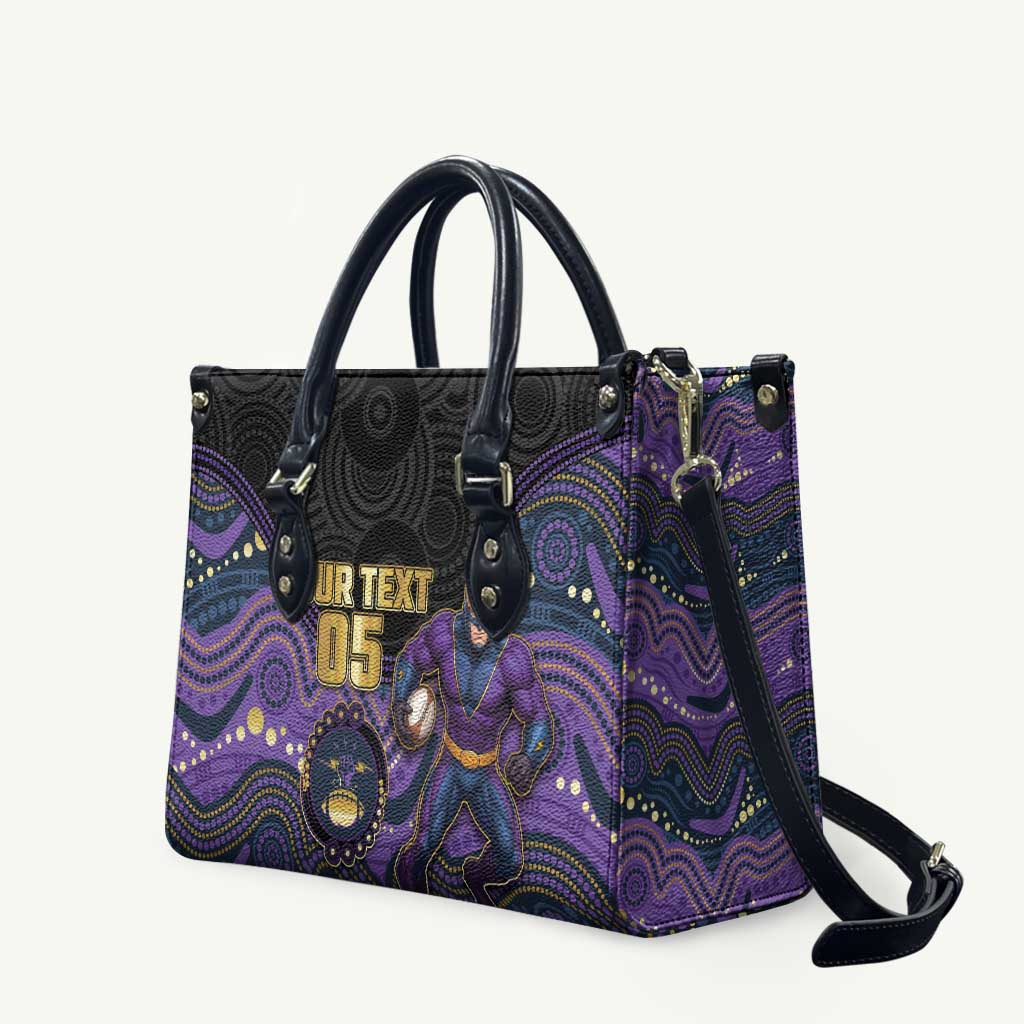 Custom Storm Leather Bag Warrior Mascot With Aboriginal Indigenous