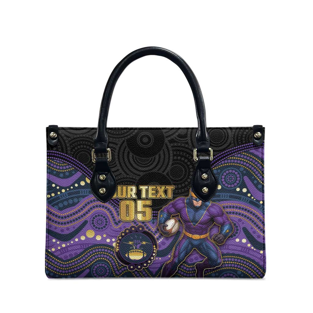 Custom Storm Leather Bag Warrior Mascot With Aboriginal Indigenous