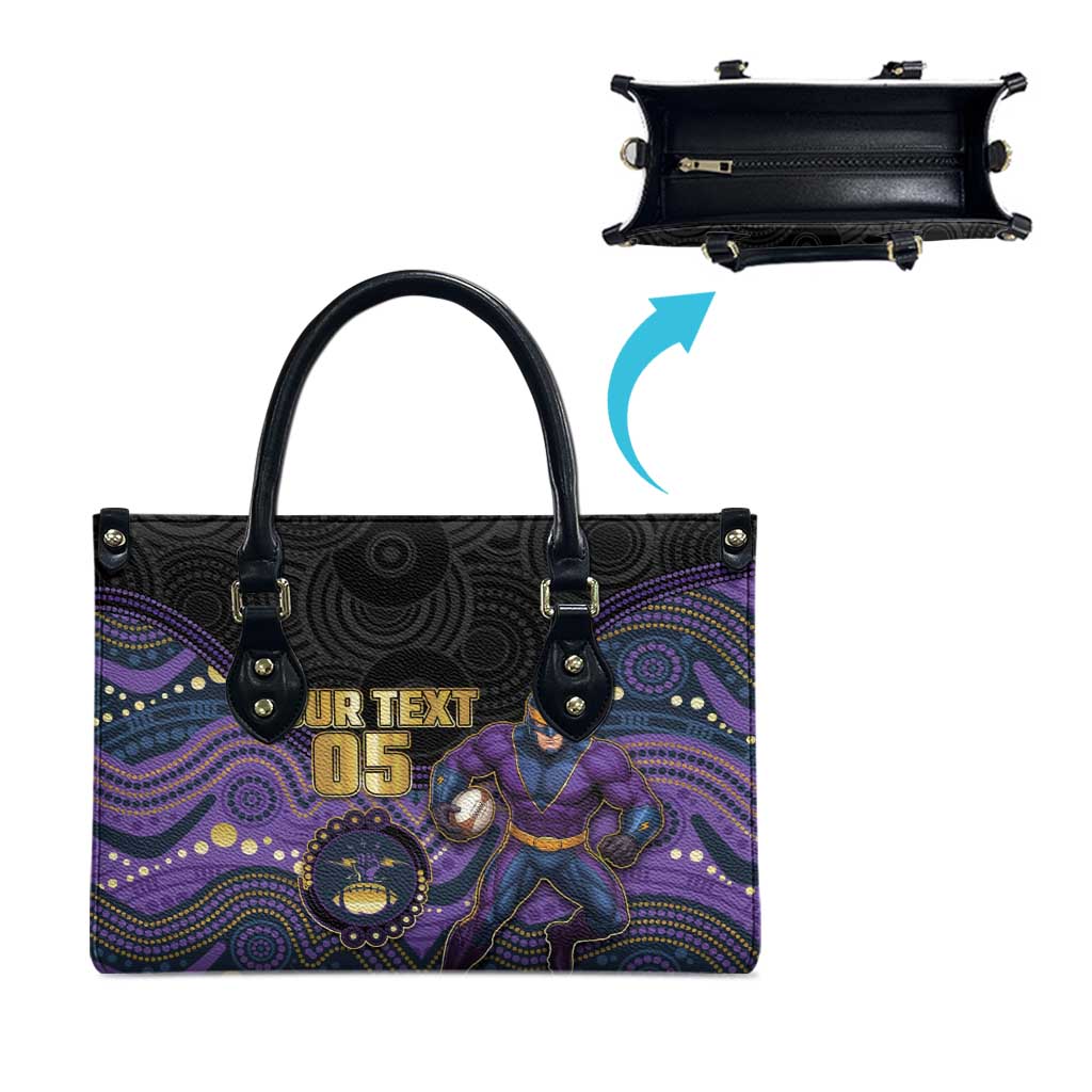 Custom Storm Leather Bag Warrior Mascot With Aboriginal Indigenous