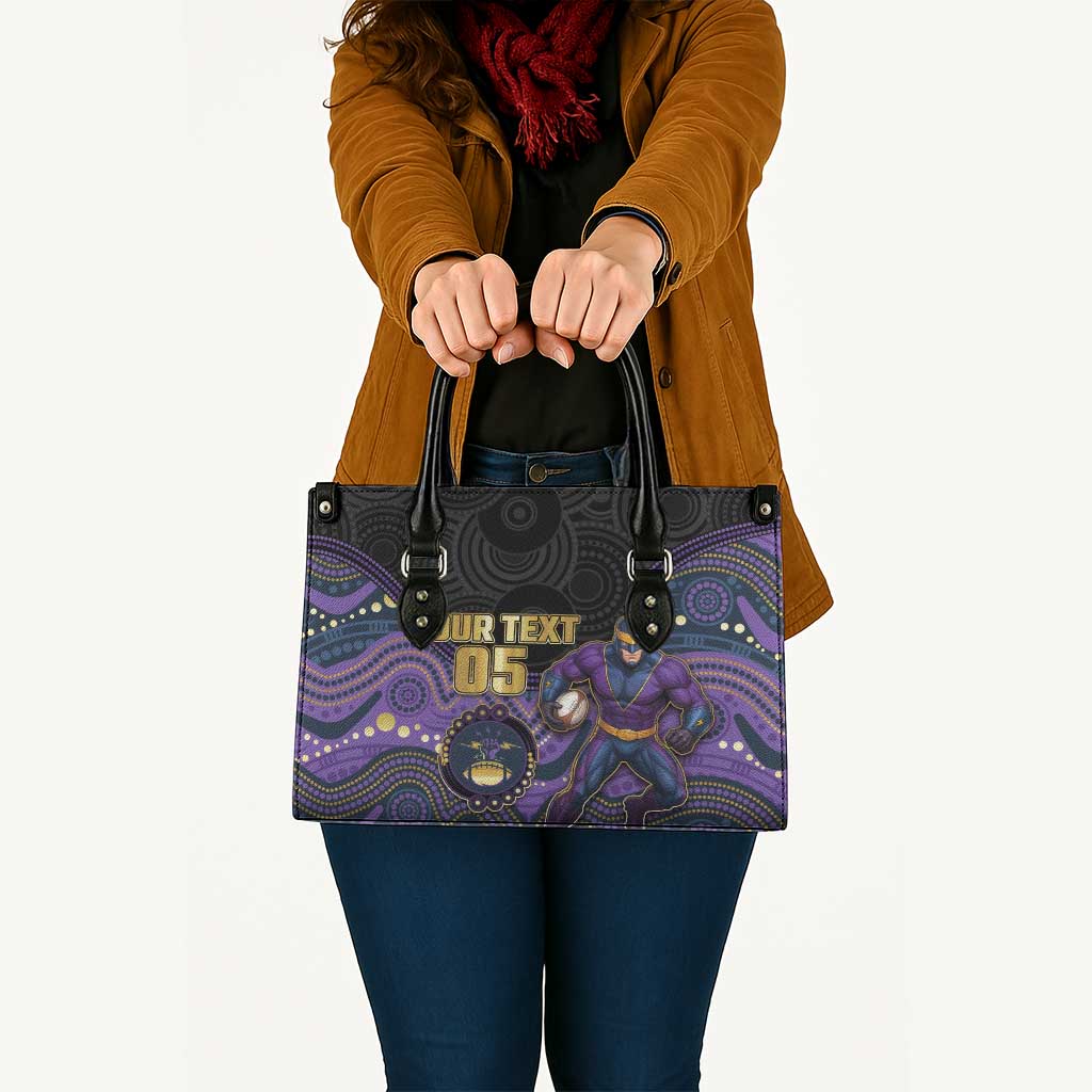 Custom Storm Leather Bag Warrior Mascot With Aboriginal Indigenous