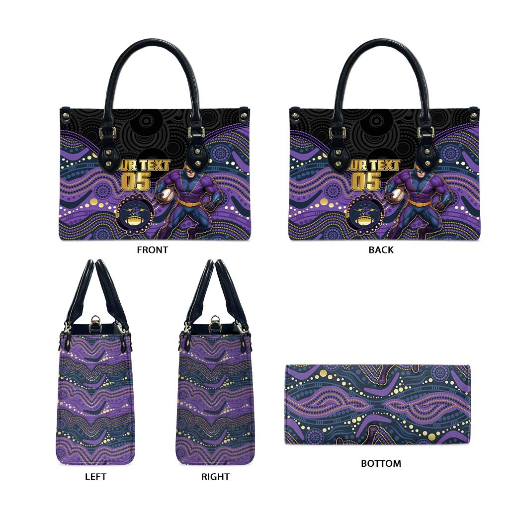Custom Storm Leather Bag Warrior Mascot With Aboriginal Indigenous