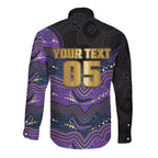 Custom Storm Long Sleeve Button Shirt Warrior Mascot With Aboriginal Indigenous