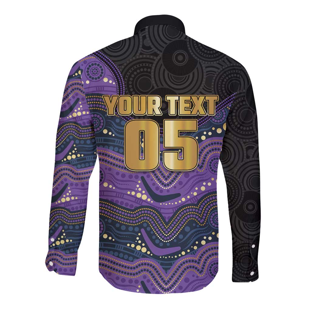 Custom Storm Long Sleeve Button Shirt Warrior Mascot With Aboriginal Indigenous