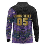 Custom Storm Long Sleeve Polo Shirt Warrior Mascot With Aboriginal Indigenous