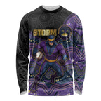 Custom Storm Long Sleeve Shirt Warrior Mascot With Aboriginal Indigenous
