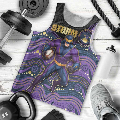 Custom Storm Men Tank Top Warrior Mascot With Aboriginal Indigenous