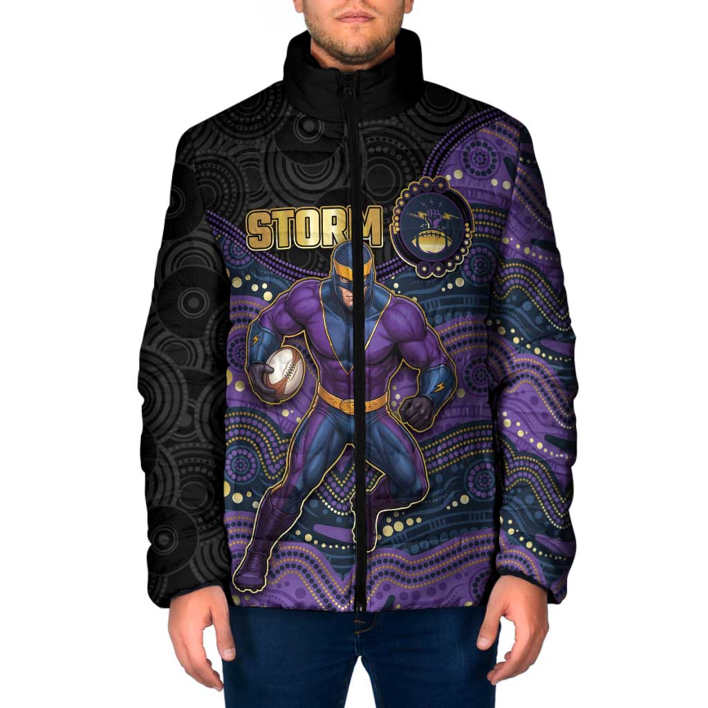 Custom Storm Padded Jacket Warrior Mascot With Aboriginal Indigenous