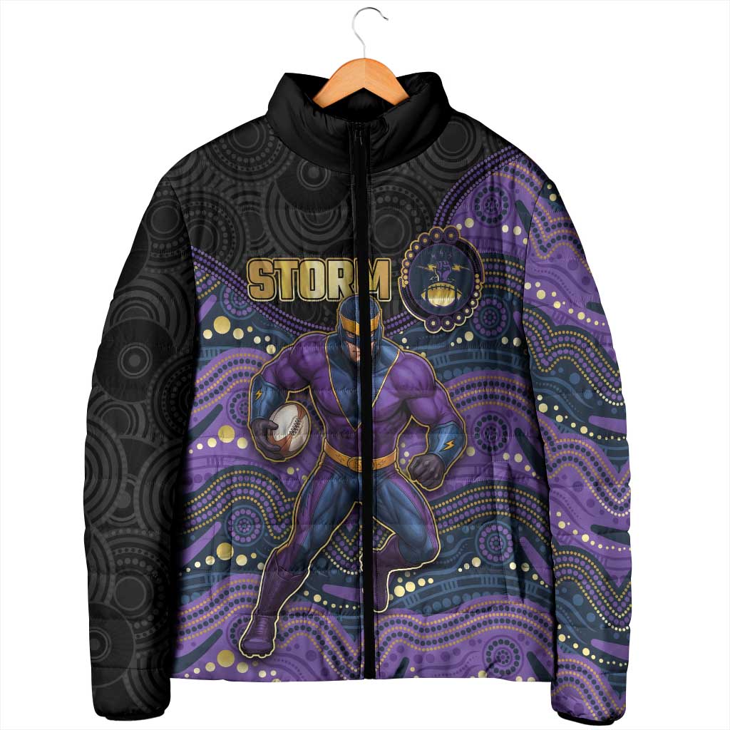 Custom Storm Padded Jacket Warrior Mascot With Aboriginal Indigenous